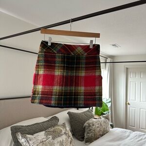 J. Crew wool tartan plaid skirt size 0